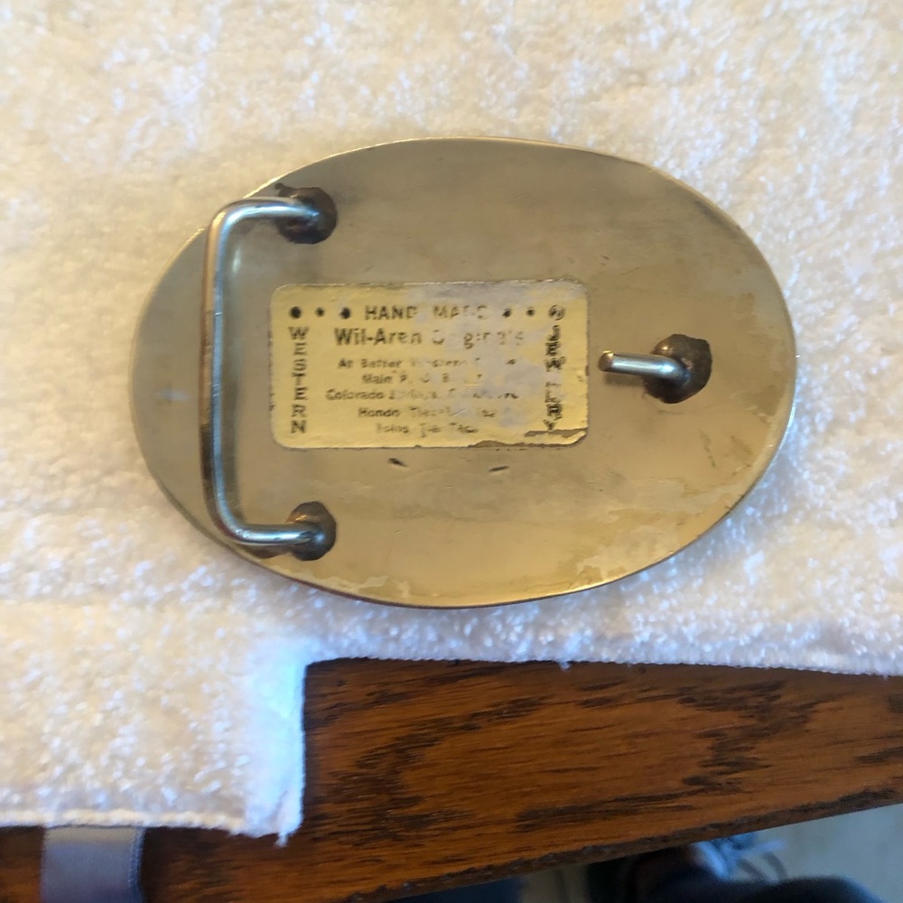 Silver and turquoise butterfly belt buckle